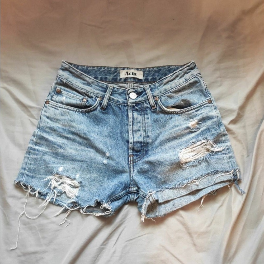 Acne Studios Ripped Denim Shorts